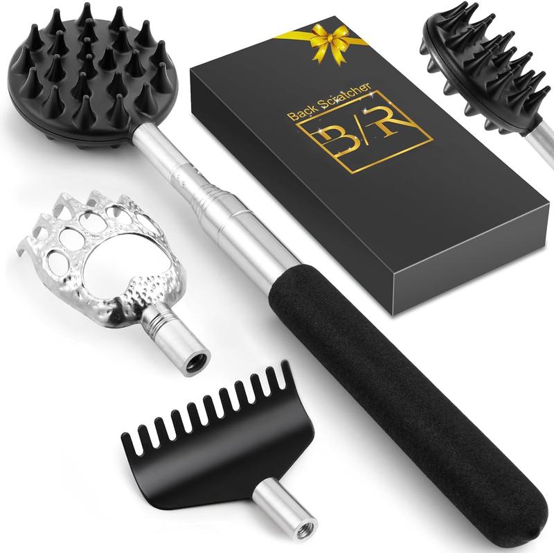 4Pcs Detachable Scratching Heads, Stocking Stuffers for Men Back Scratcher for Men Body Care Gift