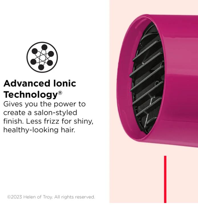 Revlon 1875W Ionic Hair Dryer, Berry-Secador de pelo iónico Revlon 1875W, color baya Smooth