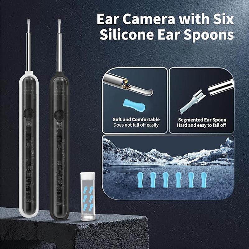 Wireless Ear Endoscope, 1 Box Ear Wax Removal Tool with Camera & Silicone Ear Spoon Sleeves, Ear Cleaning Tool for Women & Men