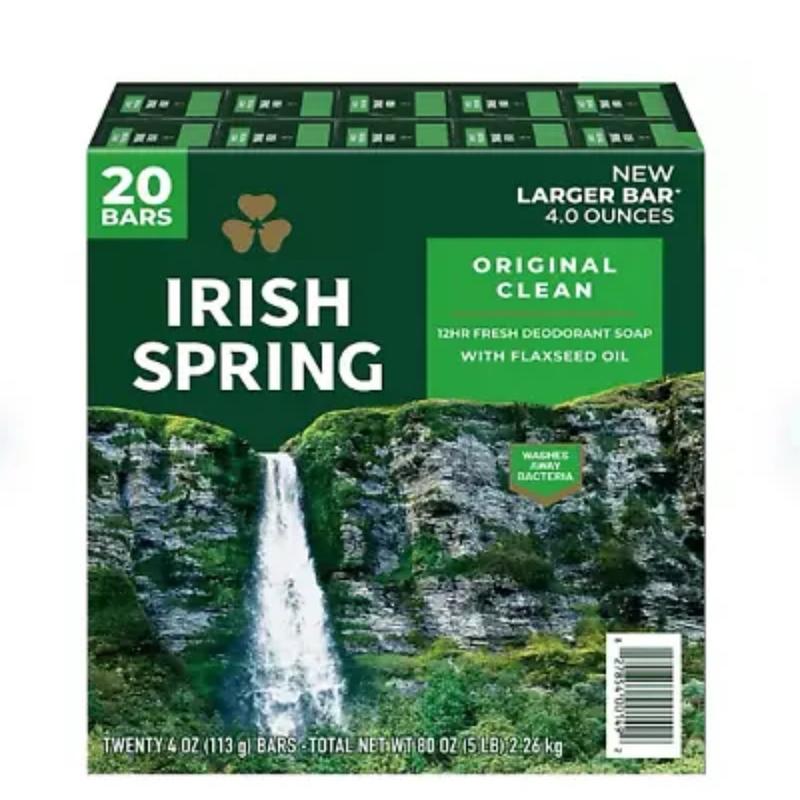 Irish Spring bar soap 4.5oz, 20 ct Cleanser