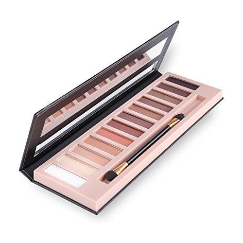 2 Pack 12-Colors Makeup Nude Colors Eyeshadow Palette, Nude Matte Shimmer Glitter Pigment Eye Shadow Pallet Set Waterproof Smokey Beauty Makeup Kit