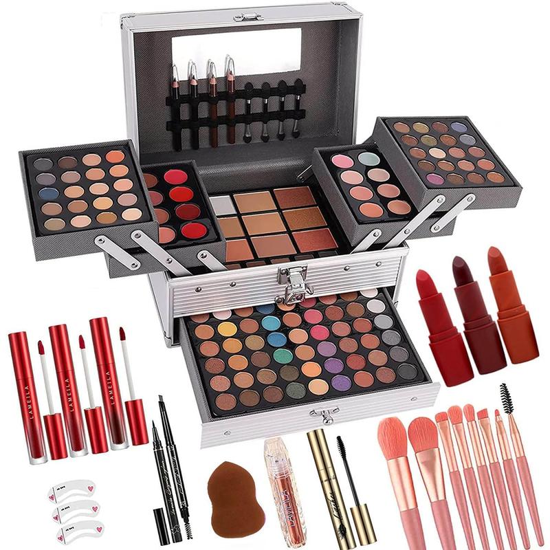 132 Color All- In- One Makeup For Women Full Kit,Professional Makeup Kit,Makeup Gift Set for Women,Girls&Teens,Include eyeshadow lipstick concealer Lip Gloss Eyeliner Mascara(006N2-)