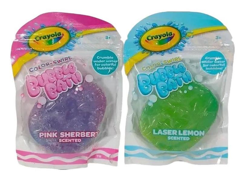 Crayola Bubble Burst Bars - Laser Lemon & Pink Sherbert Magic, Bubble Bath Bars soap Body Care Pack, Stocking Stuffer