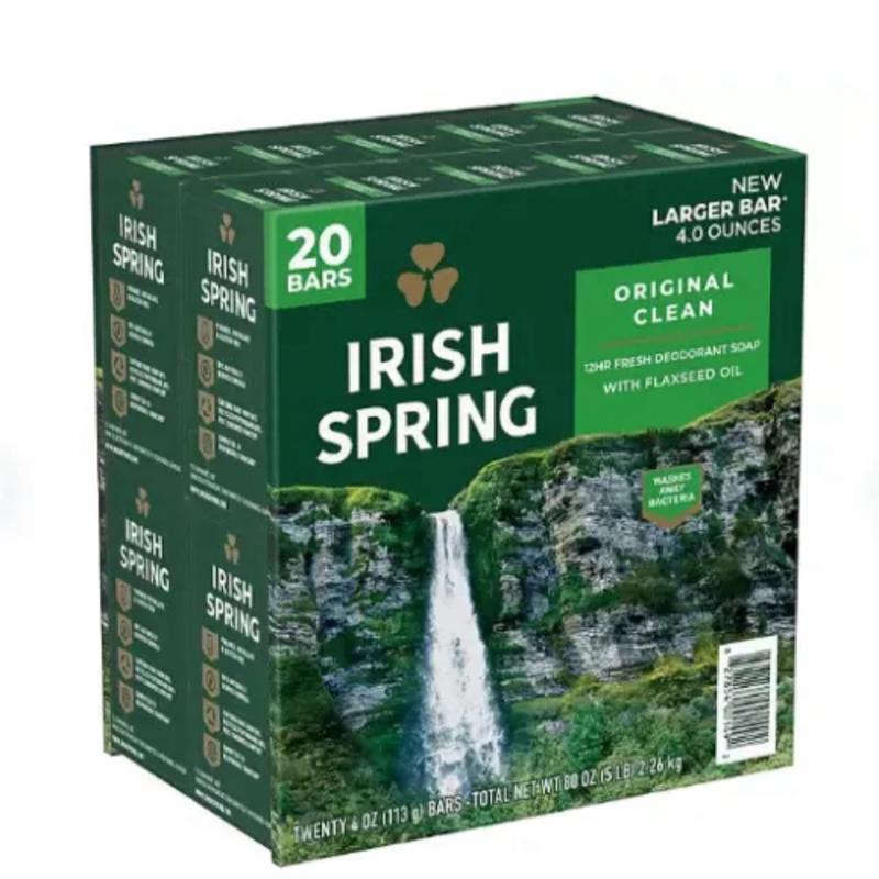 Irish Spring bar soap 4.5oz, 20 ct Cleanser