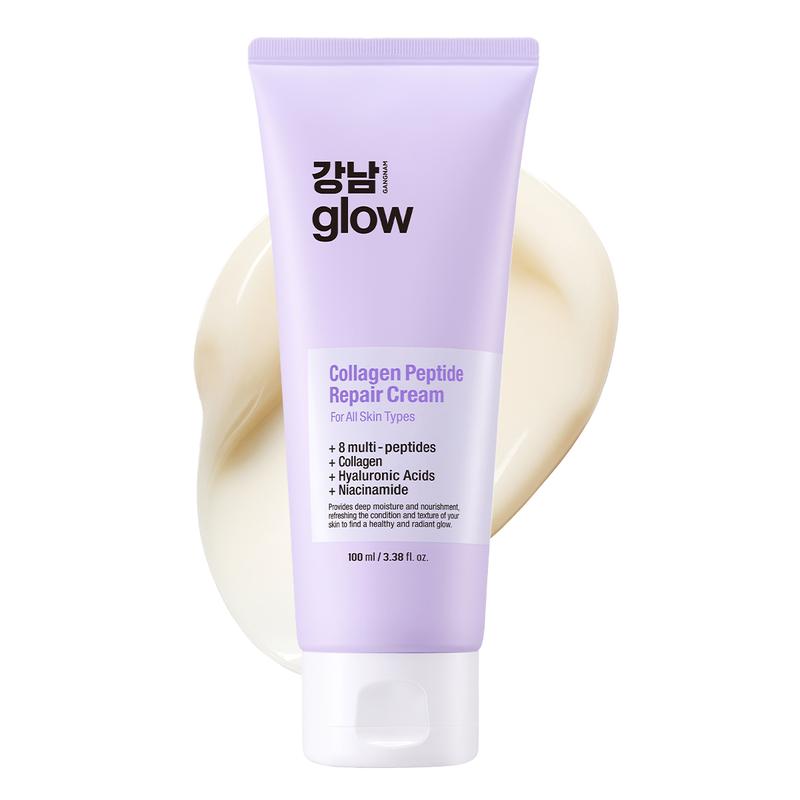 GANGNAM GLOW - Collagen Peptide Repair Cream 100ml | FIRMER, PLUMPER SKIN WITH COLLAGEN & 8 PEPTIDES, KOREAN SKINCARE