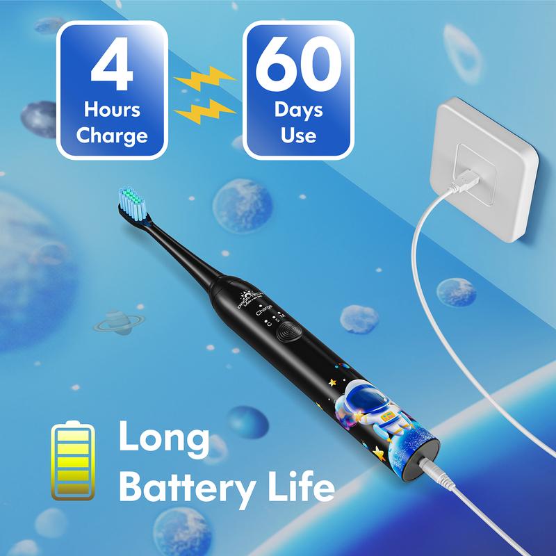 Dada-Tech Kids Electric Toothbrush 3-5-6-12 Rechargeable Electric Toothbrush with Timer 3 Modes Habit-Forming Stickers 31000VPM Power Kids Sonic Toothbrush electric toothbrush