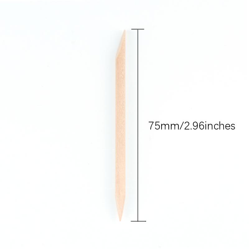 100PCS 75mm (3in) Cuticle Orange Wood Nail Sticks Pusher Manicure Pedicure Nail Remover Tool, Wooden Cuticle Pusher - Disposable Set Useful for Home & Salon -Won't Break Easily - Skin Safe - Beauty Nail Art Nail Care Color Polish