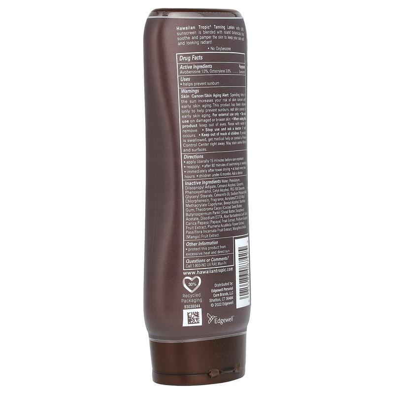 Hawaiian Tropic Island Tanning, Sunscreen Lotion, Cocoa Butter, SPF 4, 8 fl oz (236 ml)