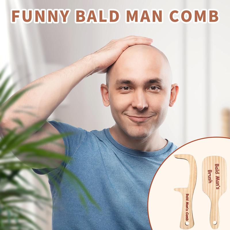 2PCS Funny Bald Man's Comb Funny Gag favors  Prank favors for Men Hair Loss Comb for Bald Men favors Over The Hill Party favors Birthday for Men Toy