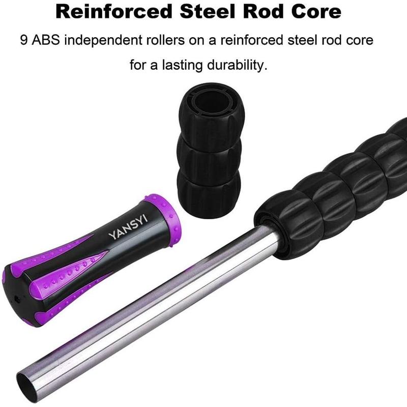 Muscle Roller Stick for Athletes - Body Massage Roller Stick - Release Myofascial Trigger Points Reduce Muscle Soreness Tightness Leg Cramps & Back Pain for Physical Therapy & Recovery (Purple)