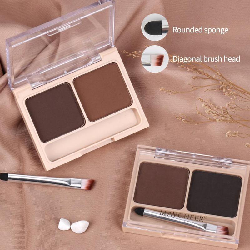 2 in 1 Eyebrow Powder Palette, Long Lasting Eyebrow Powder & Eyebrow Brush, Smudge Proof High Pigmented Eye Brow Shading & Filling Makeup Accessories