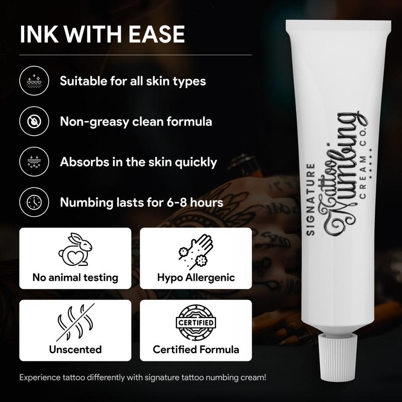 Tattoo Numbing Cream By Signature for Painless Tattoo with 20x More Numbing Strength