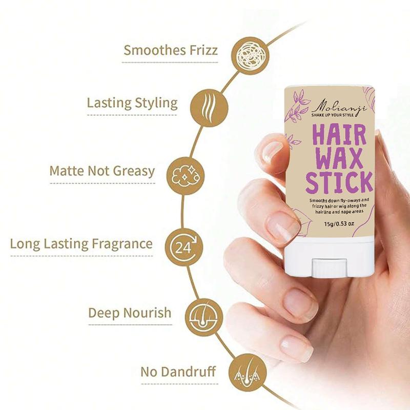 Hair Wax Stick, 2 Counts set Refreshing Hair Styling Wax Stick, Non-greasy Styling Wax Stick, Professional Hair Styling Product for Women & Men