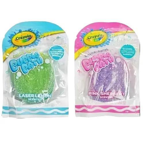 Crayola Bubble Burst Bars - Laser Lemon & Pink Sherbert Magic, Bubble Bath Bars soap Body Care Pack, Stocking Stuffer