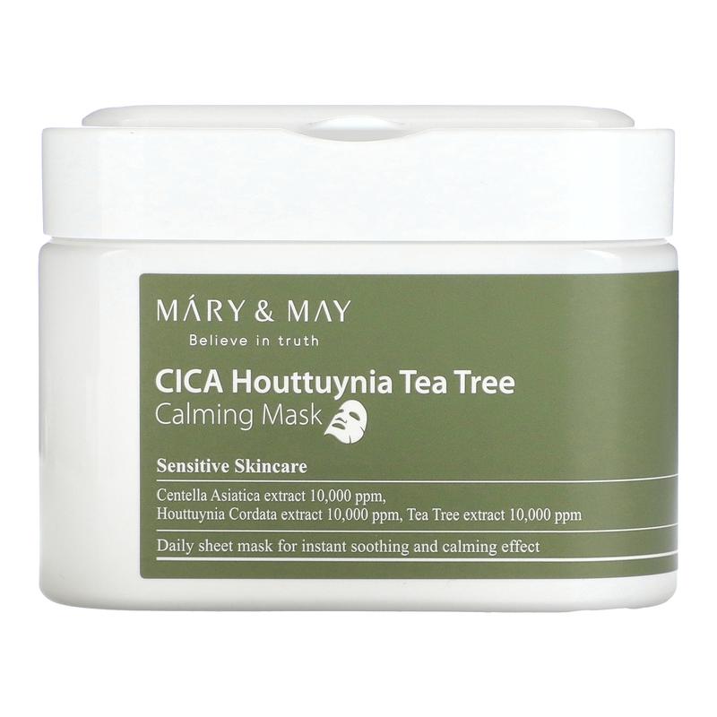 Mary & May CICA Houttuynia Tea Tree Calming Beauty Mask, 30 Sheets, 14.1 oz (400 g)