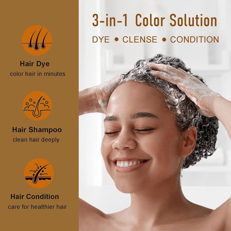 Blonde Brown Hair Dye 16.9 Fl Oz, Argan Oil Blonde Brown Hair Shampoo, 3 in 1 Hair Dye Shampoo, Easy To Use, Semi-Permanent  Color Shampoo, Haircare