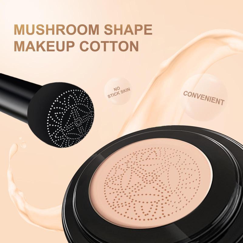 Mushroom Head Air Cushion CC Cream, 1 Box Long Lasting Moisturizing Foundation, Lightweight Full Coverage Flawless Makeup Cream for Women & Girls