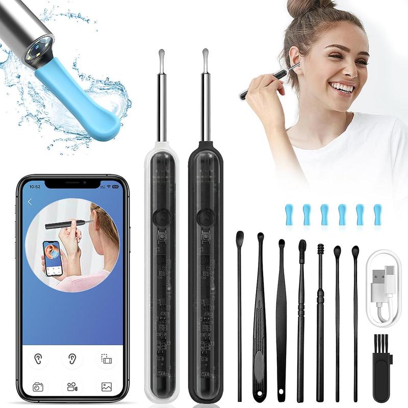 Wireless Ear Endoscope, 1 Box Ear Wax Removal Tool with Camera & Silicone Ear Spoon Sleeves, Ear Cleaning Tool for Women & Men