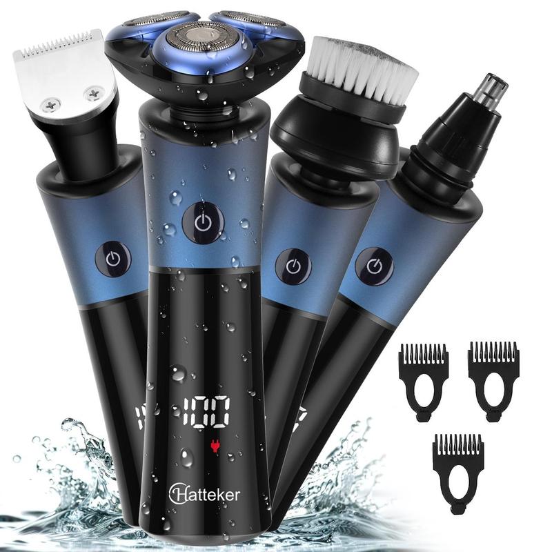 4 in 1 Electric Shaver, 1 Set Multifunctional LCD Dispaly Shaver, Waterproof Washable Electric Razor, Great for Men Stylists Barbershop Salon Home Use