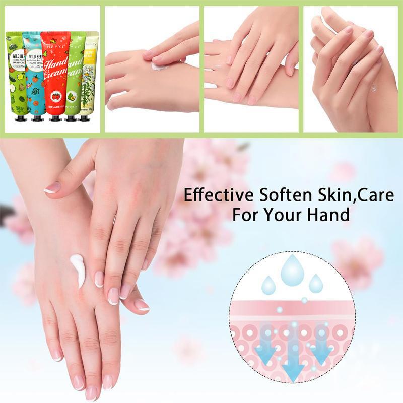 60pcs Moisturizing Hand Cream, 5pcs set Hand Skin Soothing Hand Oil, Cracks Caring Hand Cream, Hand Care Product for Women & Men