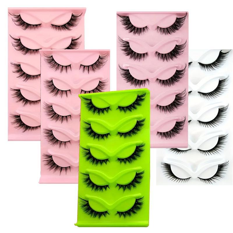 Fluffy False Eyelashes, 25pairs Natural Look Eyelash Extensions, Self Grafting Curl Eyelashes, Eye Makeup Enhancement False Eyelashes for Women & Girls