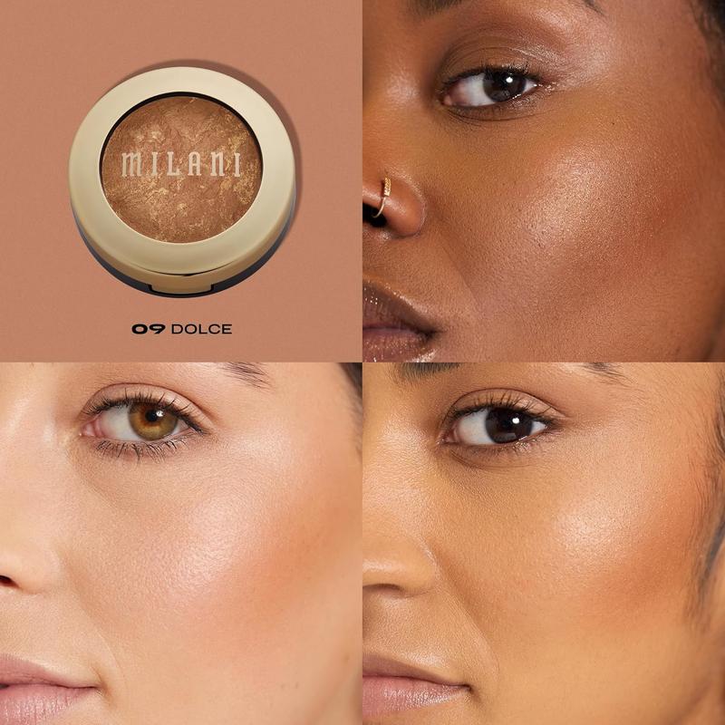 Milani Baked Bronzer - Glow, Cruelty-Free Shimmer Bronzing Powder to Use For Contour Makeup, Highlighters Makeup, Bronzer Makeup