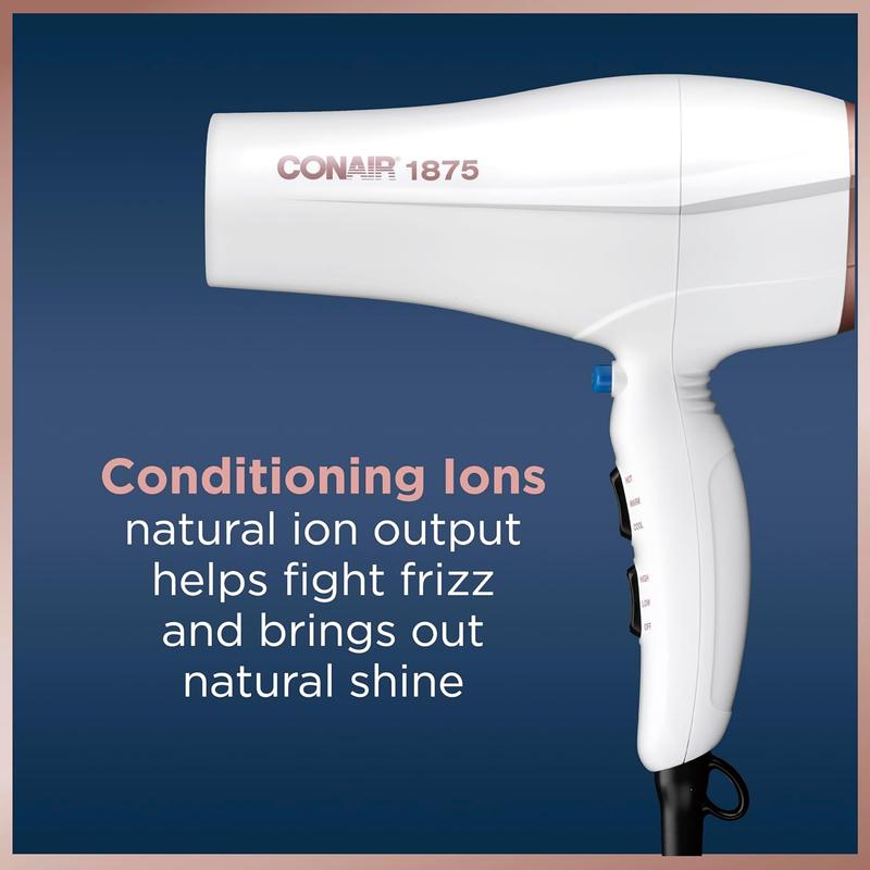 Double Ceramic Hair Dryer with Diffuser | Blow Dryer with Ionic Conditioning | Includes Diffuser and Concentrator |