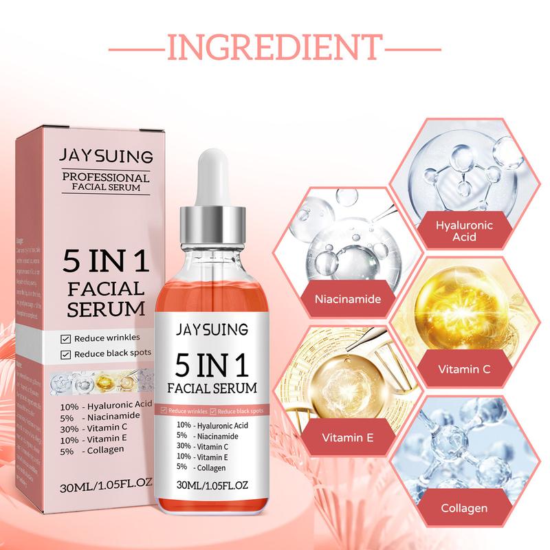 JAYSUING 5 In 1 Facial Serum Hydrates And Nourishes The Skin Moisturizing Skincare