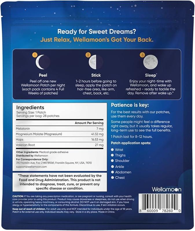 Original Sleep Patches for Adults Extra Strength | Easy-to-Apply Sleep Patch with Melatonin & Valerian | Relax & Wake Up Refreshed | Long-Lasting Night Comfort for Men & Women | 28 Patches