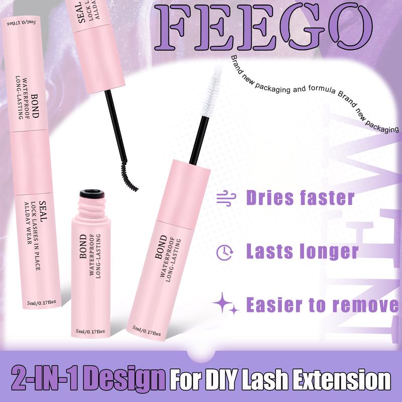 FEEGO Eyelash Extension Kit 30D 40D 9-16mm D Curl Eyelash Curler Kit 320Pcs Includes Eyelash Adhesive as well as Eyelash Tweezers Beauty Brush for Eyelash Extensions Wispy Hybrid Eyelash for Beginners.