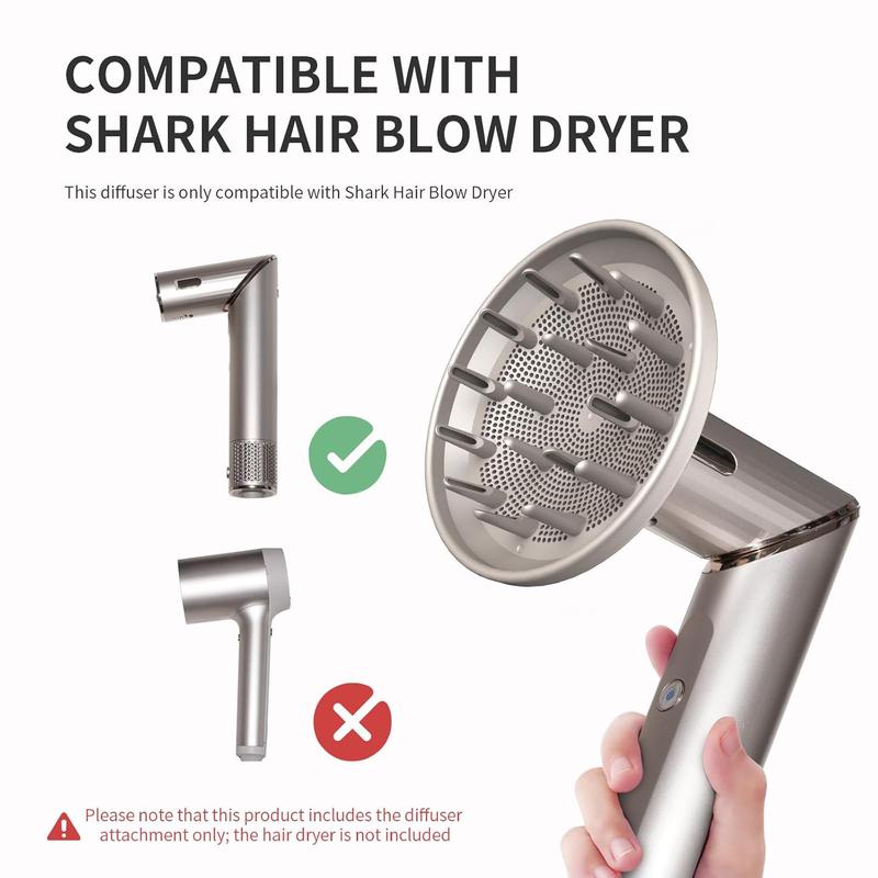 Hair dryer diffuser attachment, enhance natural curls accessories for hair dryer styler, styling tool for wavy, curly, kinky hair, grey