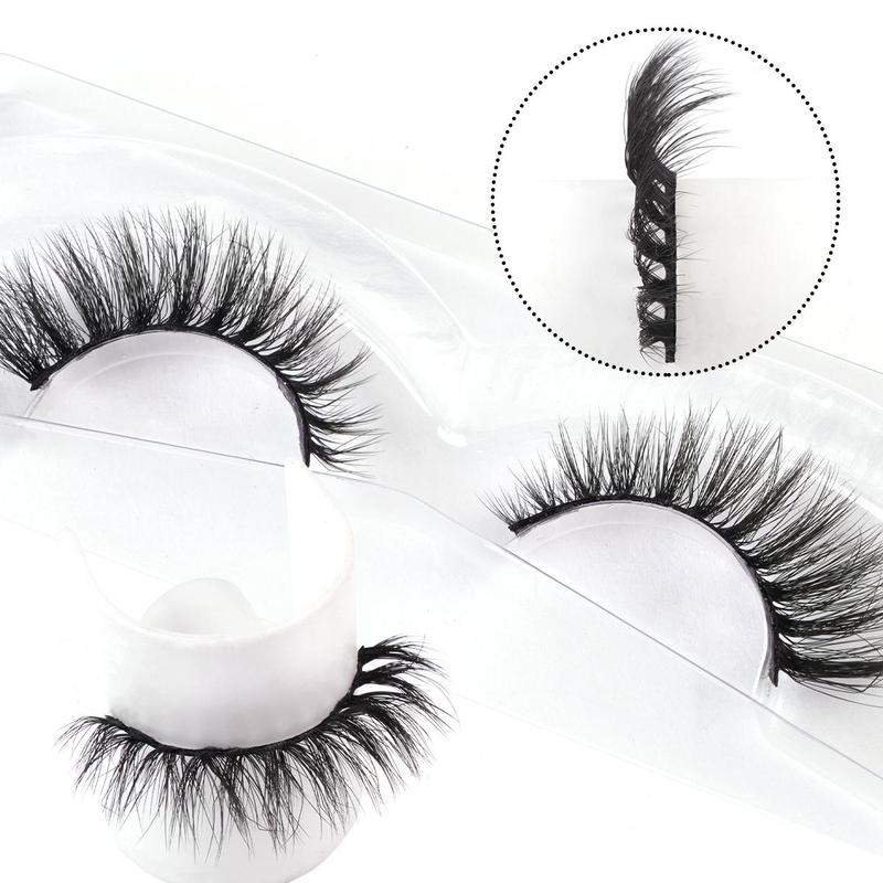 5 Styles Natural Cross Full False Eyelashes Lash Clusters, 50 Pairs Fluffy Slim Faux Cluster Lashes, Volumized False Eyelashes for Women and Girls Eye Makeup Enhancement