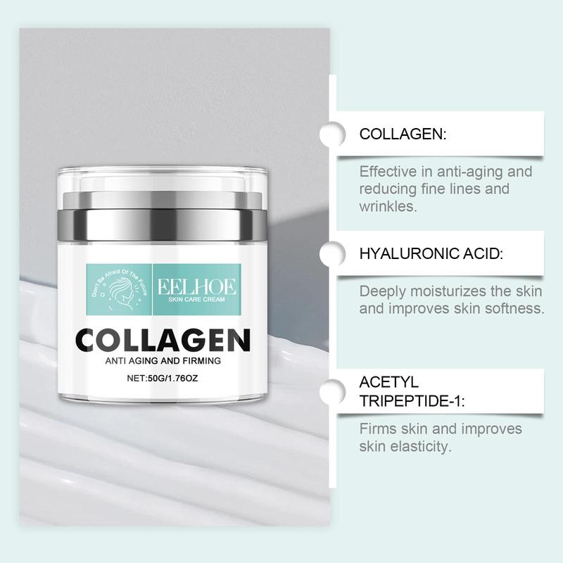 Collagen Moisturizing Cream & Hyaluronic Acid Firming Eye Cream, 1 Box 2 Boxes Hydrating Skin Care Kit, Daily Skincare Set for Men & Women