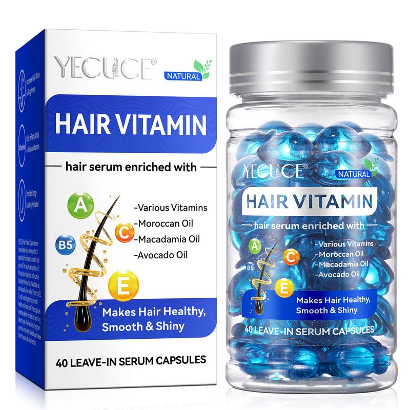 YECUCE Hair Vitamin - No Rinse with Argan Macadamia Avocado Oils - Vitamins A C E Pro B5 - Conditioner for Women & Men（40PCS）