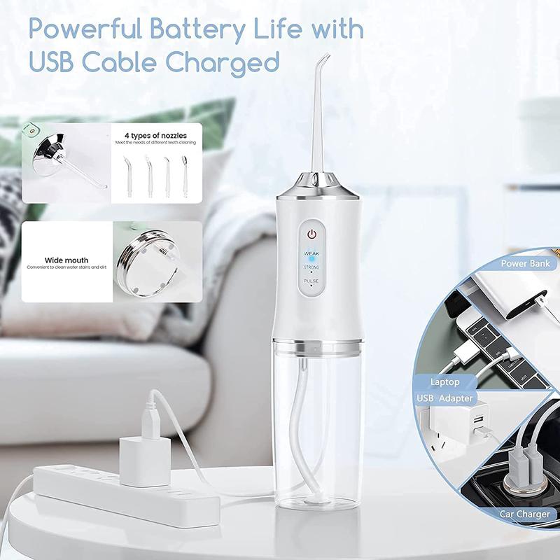 Electric Water Flosser, Dual-Stream Design for Thorough Cleaning, IPX7 Waterproof Rating, Ideal for Home and Travel Use, Perfect Oral Care Gift