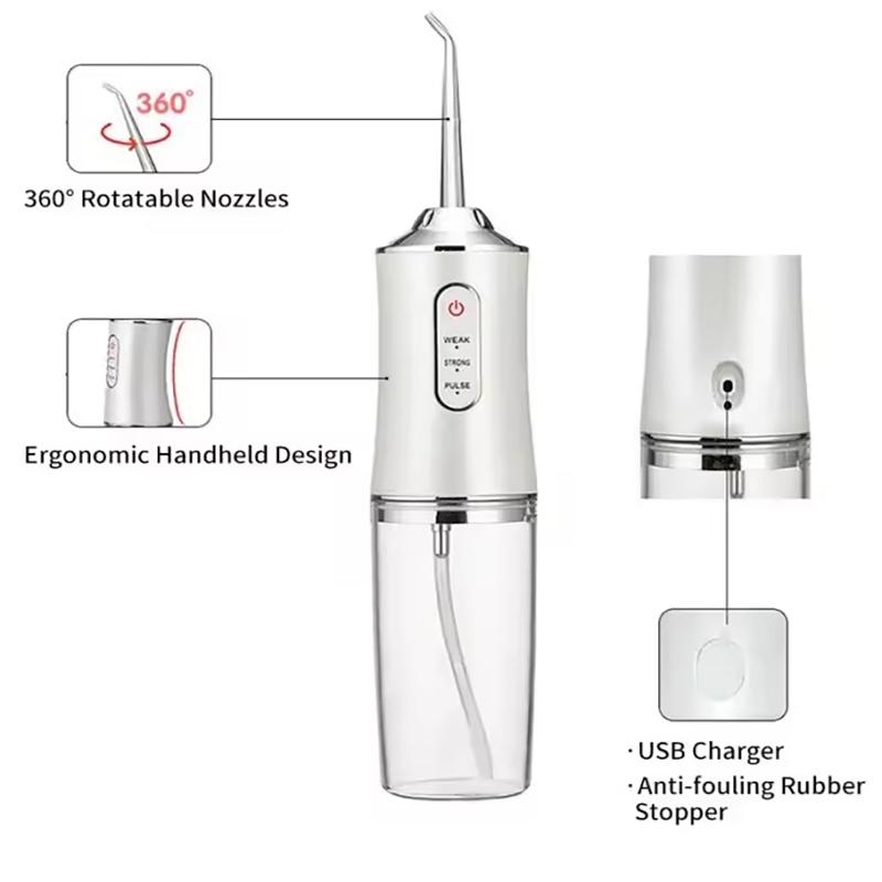 Electric Water Flosser, Dual-Stream Design for Thorough Cleaning, IPX7 Waterproof Rating, Ideal for Home and Travel Use, Perfect Oral Care Gift