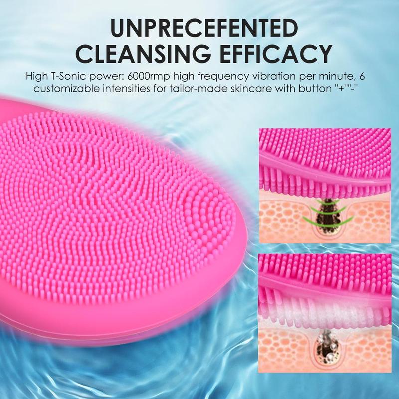 Mini Electric Facial Cleansing Brush Ultrasonic Silicone Face Cleaner Deep Pore Cleaning Face Skin Massager Cleaner Brush Device