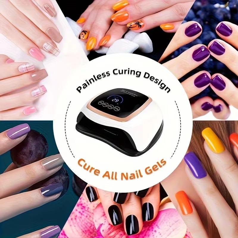 LED Nail Lamp 168W for Gel Nails Fast Curing Dryer with 42 LEDS 4 Timers Professional UV Light for Home Salon Nail Art Tools