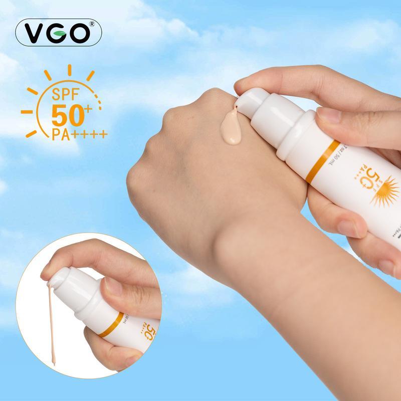 VGO-Universal Tinted Moisturizer SPF 50+ Earthy yellow liquid It can be used as foundation liquid-A Facial Skincare Sunscreen Squeeze Comfort Skin Repair