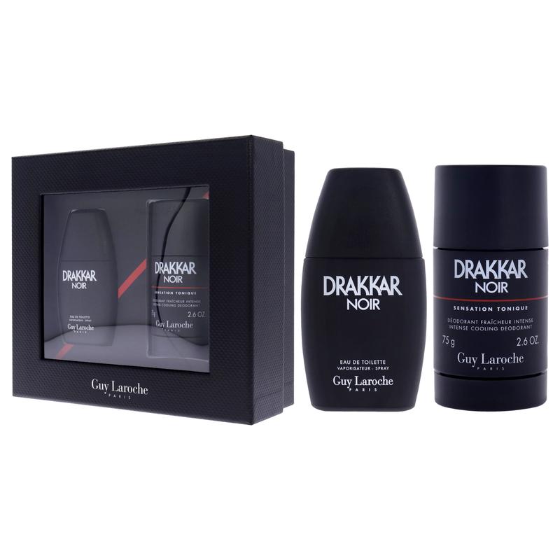 Drakkar Noir by Guy Laroche for Men - 2 Pc Gift Set 1oz EDT Spray, 2.6oz Deodorant Stick