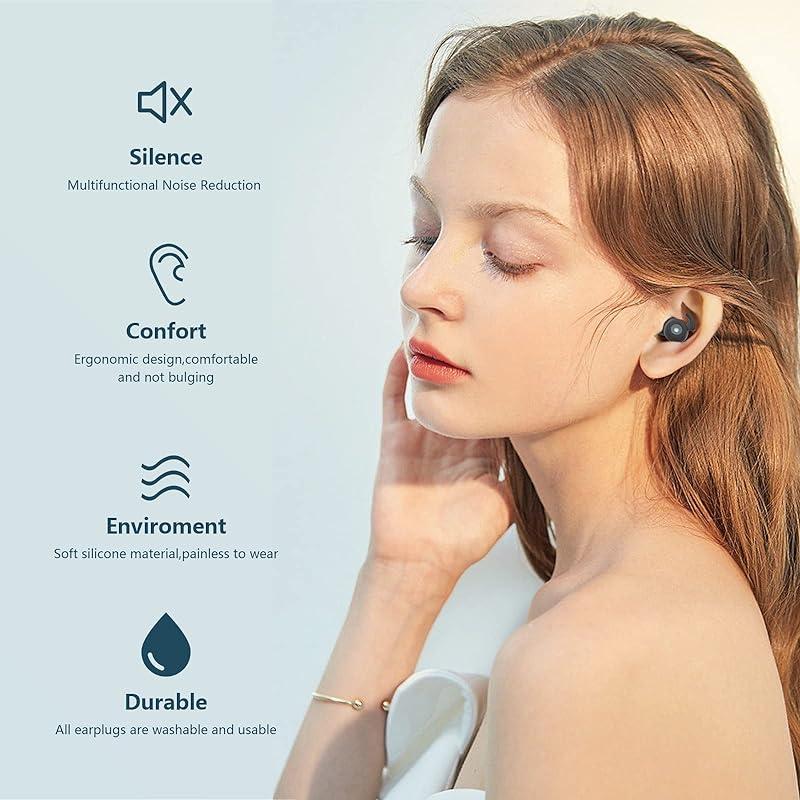 AGICEA Silicone noise-cancelling earplugs, travel noise-cancelling earplugs, noise-cancelling silent earplugs, sleep noise-cancelling earplugs