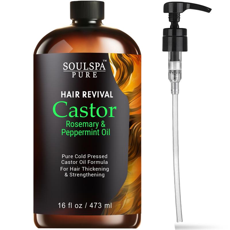 Hair Growth Oil - Natural Blend of Hair Oils for Growth with Castor, Rosemary, & Peppermint - Targets Dry, Damaged, Frizzy Hair & Dry Scalp - Promotes Thicker, Lusher Hair - 16 fl oz