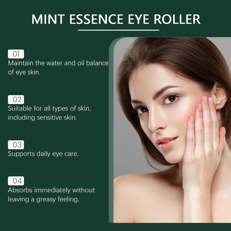 Mint Eye Serum Roller, 3 Counts Moisturizing Eye Serum Rollers, Eye Care Product for Women & Men, Hydrating Skincare Products for Daily Use