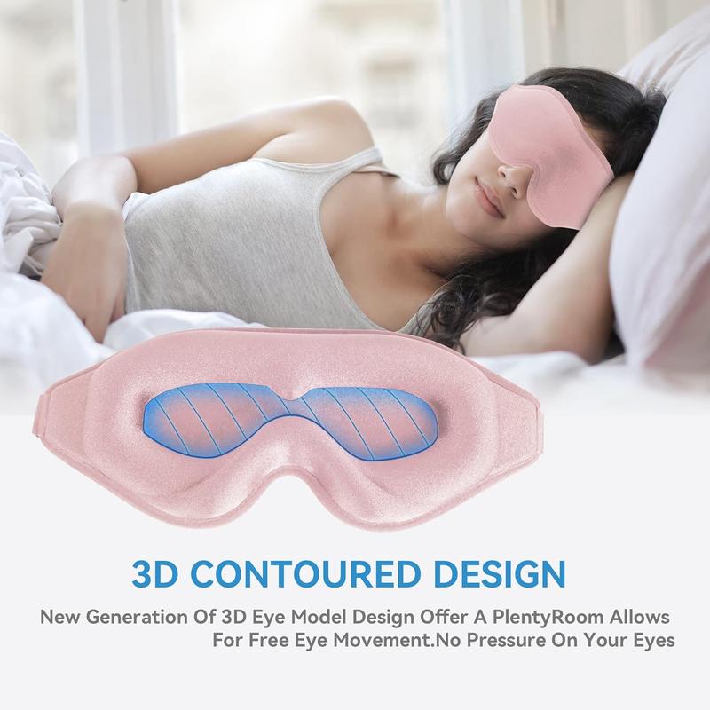 Sleep Mask for Men Women,Upgraded 3D Deep Contoured Eye Covers for Sleeping with Adjustable Strap,Block Out Light, Soft Comfort Eye Shade Cover for Travel Yoga Nap (2, Pink)