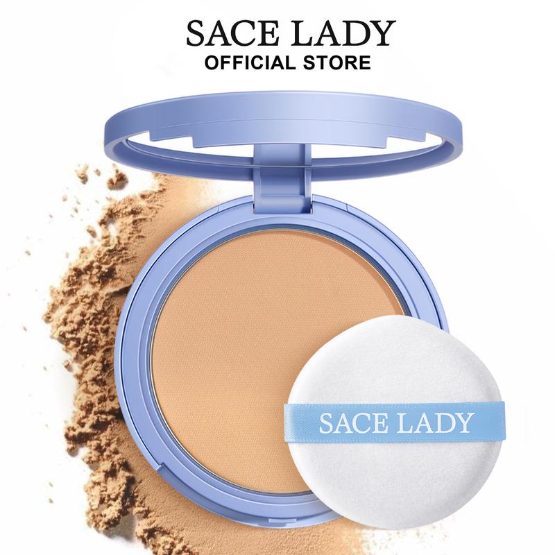 SACE LADY Oil Control Face Powder Waterproof Long Lasting Setting Powder Matte Face Makeup With Puff 0.35Oz