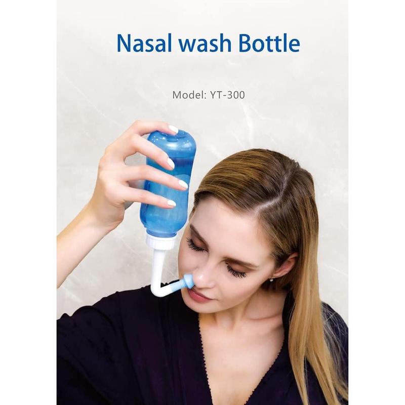 Carllg Neti Pot - Nasal Irrigation Wash Bottle with Sinus Rinse Salt for Adult & Kid (300ml Bottle with 30 Salt Packets)