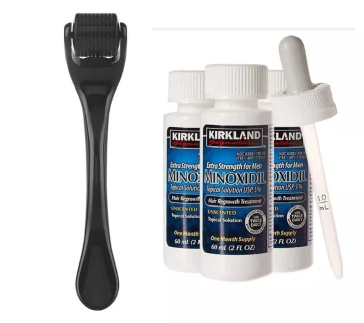 Kirkland Minoxidil 5% 6 month supply with Free Derma roller