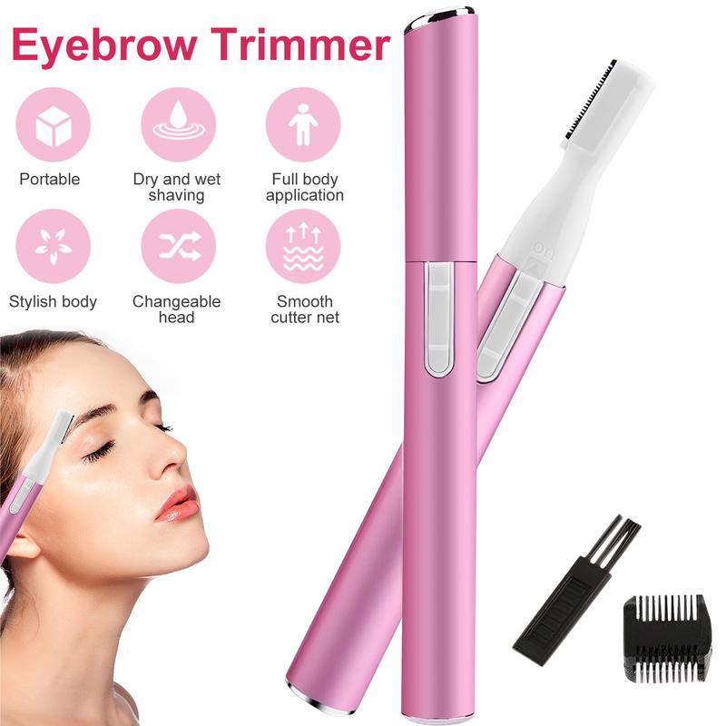 Eyebrow Trimmer Portable Eyebrow Shaper Painless Electric Eyebrow Razor for Women Men Battery-Operated Facial Hair Remover with Comb Reusable Eyebrow Hair Trimmer for Face Lips Armpit Leg Body