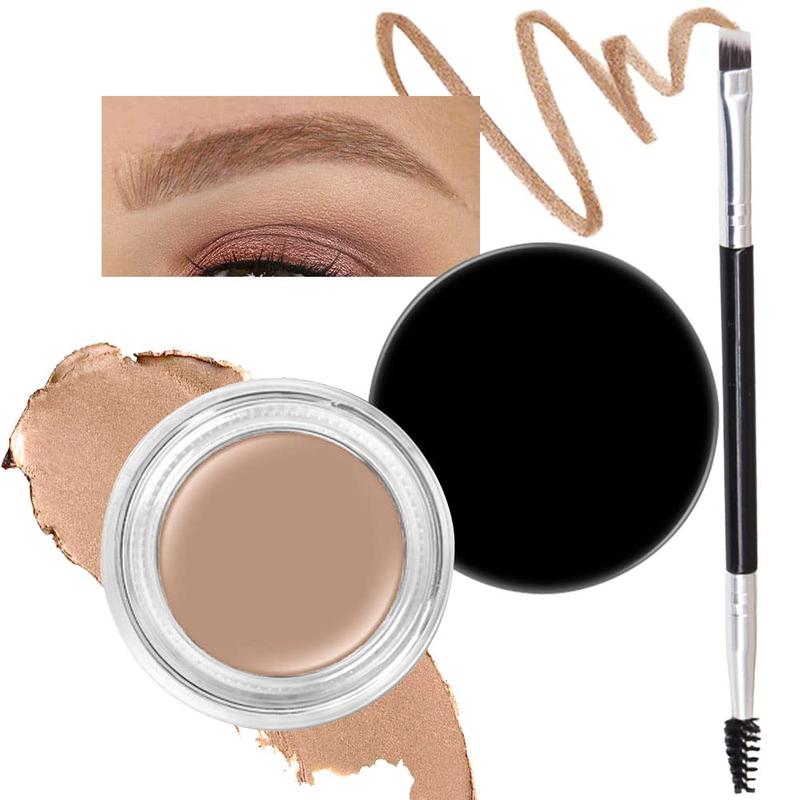 Blonde 2Pcs Eye Brow Pomade Blonde Shaping Kit with Dual-ended Brush - Long Lasting Waterproof Colored Eyebrow Pencil - Cosmetic