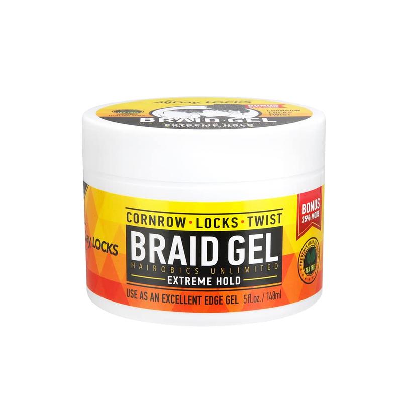 Allday Locks Braid Gel | Extreme Hold, Smooths & Tames Frizz | No Flaking or Drying | High Shine, Long Lasting for Braids, Locks, Twists, Cornrows | 5 Oz Hairobics Unlimited LLC